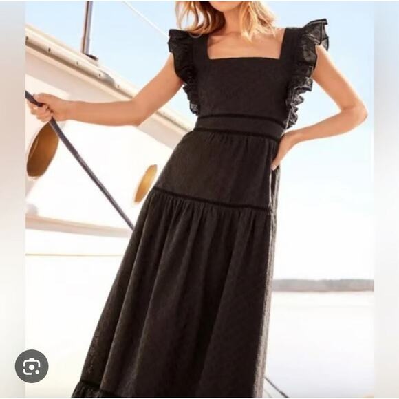 Ann Taylor Back Eyelet Tiered Midi Dress SZ 10​ - Picture 1 of 11